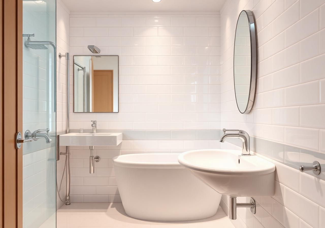 Spotless bathroom cleaned by NJC Janitorial