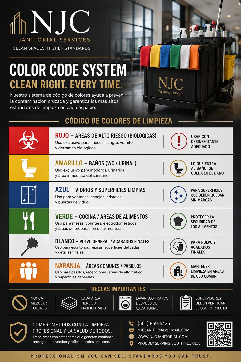 NJC Janitorial Color Code Cleaning System